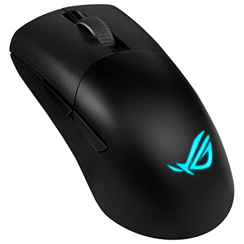 ASUS ROG Keris Wireless AimPoint - Ratón Gaming (conectividad Triple 2.4GHz RF, Bluetooth, USB), 36000 dpi, 5 Botones programables, ROG SpeedNova, interruptores Intercambiables, Paracord, Negro