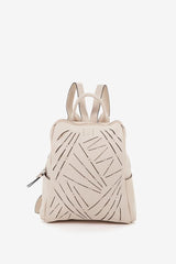 Abbacino Mochila de mujer en piel troquelada beige