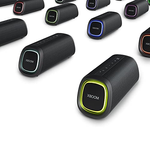 LG XBOOM Go XG5QBK - Altavoz Inalámbrico, Bluetooth, 20W, Sonido Sound Boost, Resistente al Agua IP67, Autonomía 18h, Color de Luces LED Variable, Amplia Conectividad, Color Negro