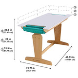 KidKraft Grow Together Mesa Escritorio y Silla Ajustables de Madera para niños con Bolsillo de Almacenamiento, Mesa y Silla Infantil, Muebles para Salas de Juego y Dormitorio de Niños (20307)