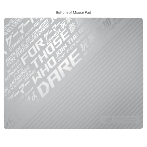 ASUS, ROG Moonstone Ace L, Alfombrilla de ratón de Cristal para Juegos, Superficie ultrasuave, diseño con reducción de Ruido, Vidrio Templado 9H, resiste Impactos y arañazos, Base de Silicona