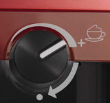 Cafetera para espresso, cappuccino y latte Breville PrimaLatte | Bomba italiana con 15 bar | Adecuado para café molido y monodosis | Depósito para tratamiento de leche integrado | Metálico/Rojo