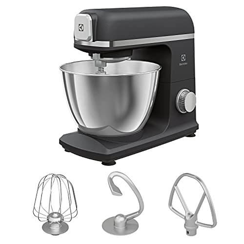 Electrolux E5KM1-4BPT - Amasadora planetaria Create 5 de aluminio fundido, 1200 W, 6 ajustes, 330 x 245 x 380 mm, color negro perla