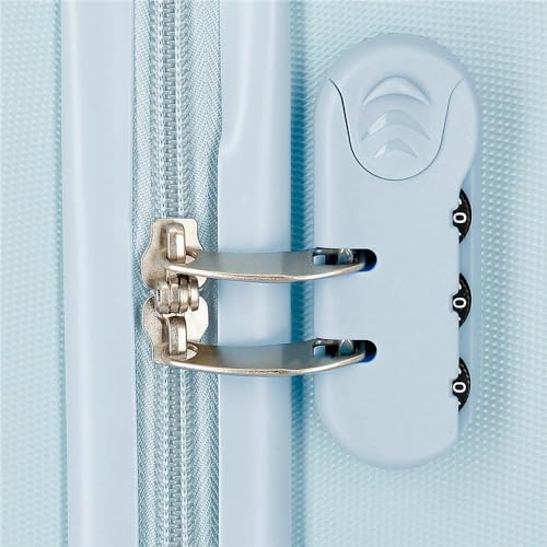 Disney Stitch Naughty Make a Face Maleta de Cabina Azul 38x55x20 cms Rígida ABS Cierre de combinación Lateral 34L 2 kgs 4 Ruedas Dobles Equipaje Mano