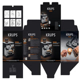 Krups Precision Cafetera profesional para espresso y capuccino,con molinillo integrado y 30 ajustes de molienda,cafetera con ajustes de preinfusión y control de temperatura,Acero inoxidable/Negro