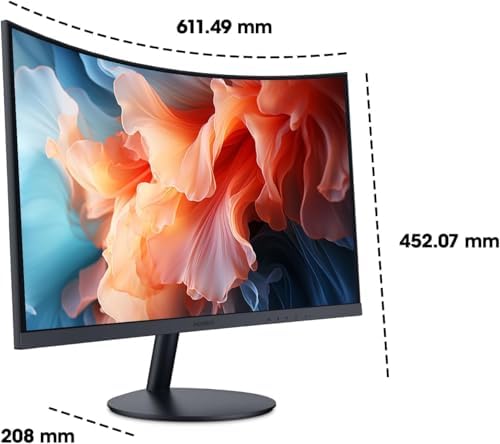 KOORUI Monitor Curvo - 27 Pulgadas Full HD (1920x1080 a 75 Hz, 5ms, VA 3000:1, Curvatura 1500R, HDMI, VGA, Antirreflejo, Eye Ease, Inclinación)