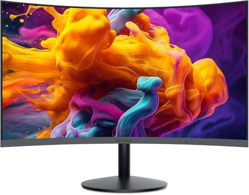 KOORUI Monitor Curvo - 27 Pulgadas Full HD (1920x1080 a 75 Hz, 5ms, VA 3000:1, Curvatura 1500R, HDMI, VGA, Antirreflejo, Eye Ease, Inclinación)