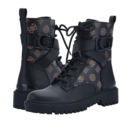 GUESS Women's Orana Combat Boot, negro marrón, 39 EU