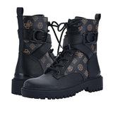 GUESS Women's Orana Combat Boot, negro marrón, 39 EU