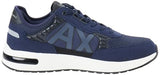 Armani Exchange Dusseldorf Embossed Geometric Motifs, Zapatillas Hombre, Azul Marino y Negro, 41 EU