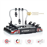 Atera 022701 Portabicicletas de Coche Strada EVO 3, portabicicletas de Remolque con Luces traseras, para 3 Bicicletas o e-Bikes