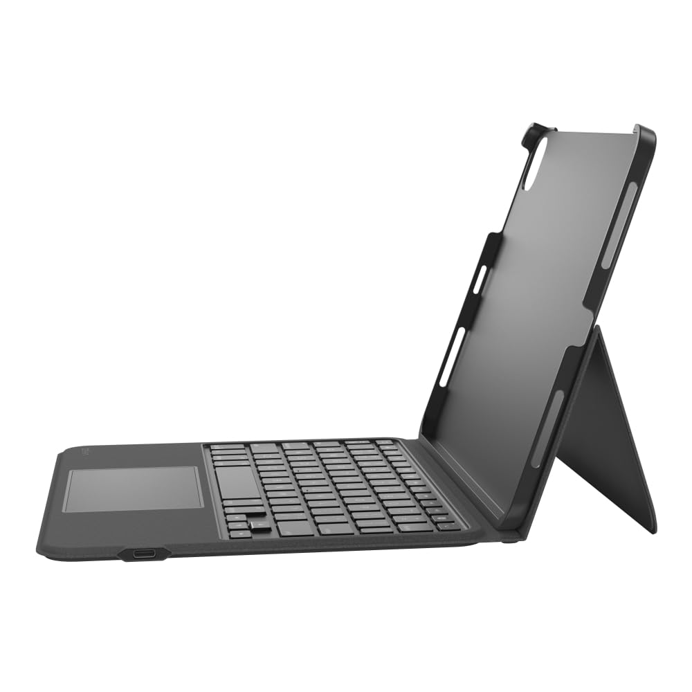 Belkin Everyday - Funda para teclado con función atril retroiluminada, teclas táctiles multipunto, funda de piel sintética, compartimento para Apple Pencil, teclado inalámbrico AZERTY para iPad Air de