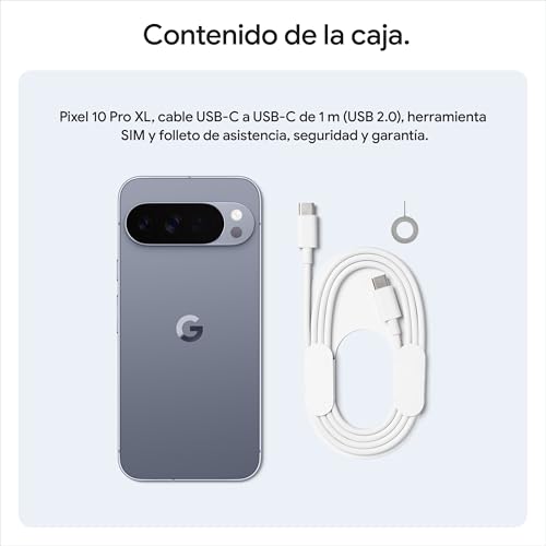 Google Pixel 10 Pro XL - Smartphone Android Libre con Gemini, Triple cámara Trasera, batería de más de 24 Horas y Pantalla Super Actua de 6,8" - Piedra Lunar, 512GB