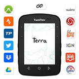 TwoNav Terra + Mapa de Francia IGN Topo Completo, GPS de Deportes con Pantalla Ancha de 3,7 Pulgadas para montaña, Senderismo, Bicicleta con Tarjetas Incluidas. Color Turquesa