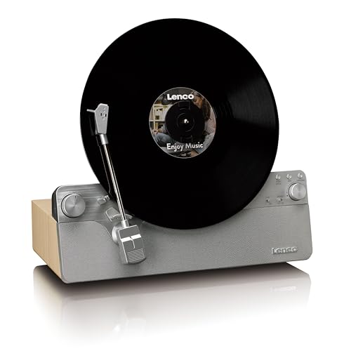Lenco LSA-071SI - Tocadiscos Vertical Totalmente automático con Altavoces incorporados y Bluetooth® - Plata