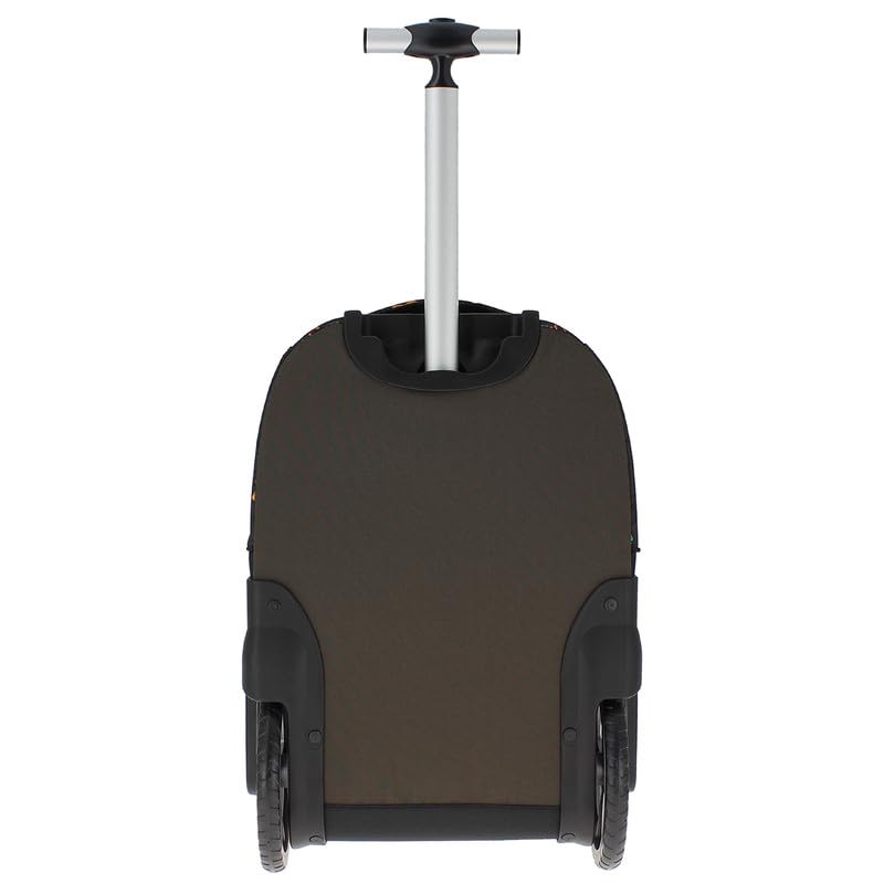 TOTTO - Mochila Escolar con Ruedas, Modelo Papel, Mochila Grande, Capacidad 33 Litros, Bolsillo para PC 14", 3 Compartimentos, Ruedas Grandes, Manija Telescópica, Estampado Videojuegos Negro
