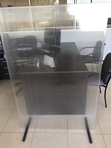 Láser y Plásticos Mamparas de protección separadoras (Pack x 2 uds.) - 100x150cm - Policarbonato celular translúcido - Puestos de trabajo, mesas de restaurante, peluquerías, gimnasios