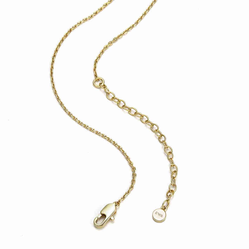 Emporio Armani Collar de latón con cierre de langosta en tono dorado para mujer
