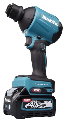 Makita AS001GA102 - Soplador de batería (40 V, máx. 2,0 Ah, 1 batería + Cargador en Bolsa de Transporte), Color Azul