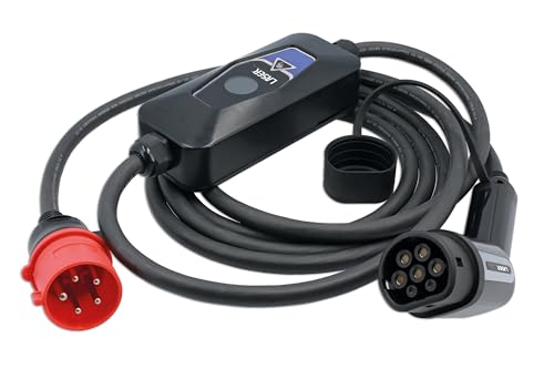 Laser 9109 EV Charging Cable - 32A Three Phase T2 Female-CEE Plug (5 Pin) W/Charger IP68
