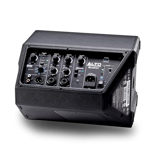 Alto Busker Altavoz Autoamplificado Portátil Grande de 200W con Bluetooth, Batería Recargable, Mesa de Mezclas 3 Canales, Alesis FX, App, Carga USB