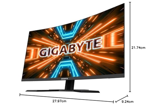GIGABYTE G32QC A 31.5" Monitor de Juego Curvo QHD - 2560 x 1440, 1500R, 165Hz, 1ms, 350 cd/m², FreeSync Premium Pro, Display HDR400, HDMI 2.0, Displayport 1.2