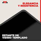 Meliconi Rotobase Elite L, Soporte Giratorio para Monitor y TV, Base Giratoria 360°, Carga 70 Kg, Cristal Templado, Negro