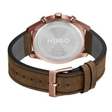 HUGO Reloj Analógico de Cuarzo Multifunción para Hombre Colección #Chase con Correa de Cuero Marrón - 1530162