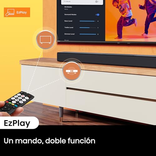 Hisense HS2000 - Barra de Sonido 2.1, 240W, Subwoofer Incorporado, Dolby Digital Plus, DTS Virtual:X, Modo TV, EzPlay
