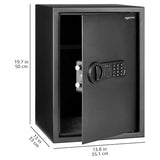 Amazon Basics Caja fuerte Electrónico de acero para el hogar con cerradura de teclado digital programable para joyas, dinero y objetos de valor, 51 litros, 35 x 33 x 50 cm, Negro