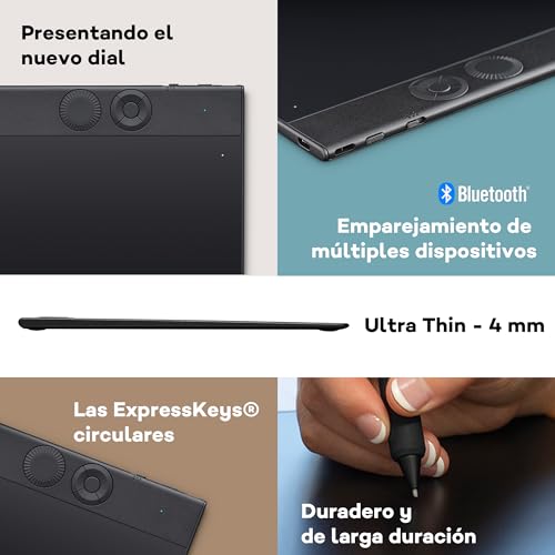 Wacom Intuos Pro Medium, la innovadora Tableta de lápiz Que Incluye el Wacom Pro Pen 3, compacta y Ligera - una opción versátil para ilustradores, diseñadores y editores de Fotos