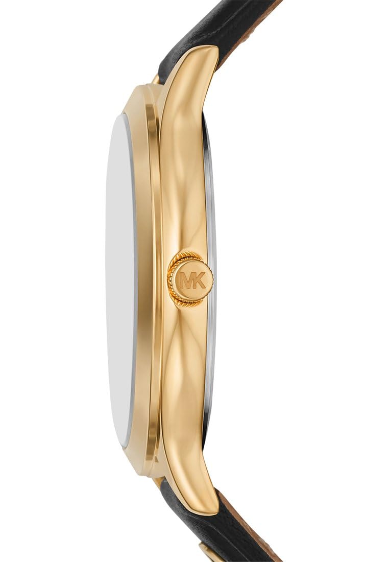 Michael Kors Slim Runway Watch for Women, 38mm Quartz Three Hand Movement with Leather Strap