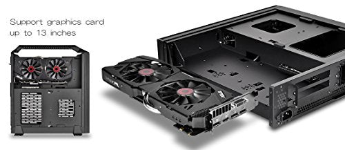 SilverStone SST-ML08B-H - Carcasa de Ordenador Milo Slim HTPC Mini-ITX, con asa, Negro
