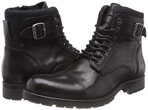 JACK & JONES - Jfwalbany Leather Anthracite STS, Botas Estilo Motero Hombre, Gris, 44 EU
