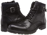 JACK & JONES - Jfwalbany Leather Anthracite STS, Botas Estilo Motero Hombre, Gris, 44 EU