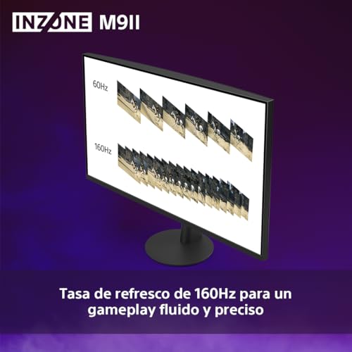 Sony INZONE M9II Monitor Gaming, 27 Pulgadas, 4K Ultra HD: Resolución 2160p, Frecuencia actualización 160 Hz, 1 ms GTG, Espectro DCI-P3 95%, Full Array LED, G-Sync, Adaptive Sync, VRR, Negro