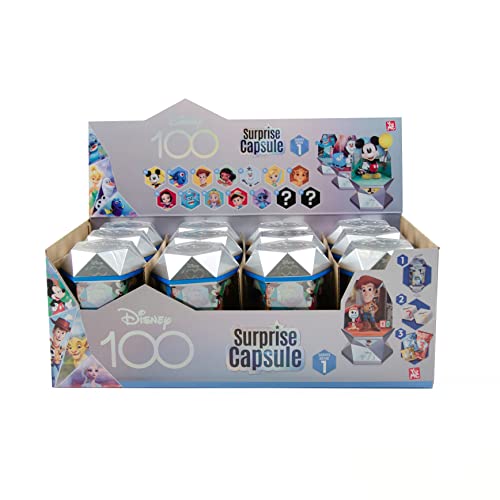 YuMe Disney 100 Surprise Mystery Capsules - Caja de ciegas con Pixar y Personajes de Disney Figurines de Vinilo - Series 1 Blind Bag Surprise Toys (12 Unidades)