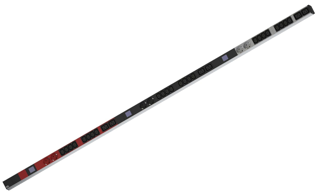 Bachmann 800.2402 bn0500 19 Pulgadas PDU 1HE 24 x C13 6 x c19,6 X schutzk.Potencia, medición., anschl. CEE 3 x 16 A Rojo/Negro/Plata
