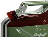 Oxid7® 5x Bidón metálico de combustible 20 litros verde oliva incl. embudo de llenado | Apto para gasolina, gasóleo y bioetanol | Bidón de gasolina 20L con homologación UN y homologado