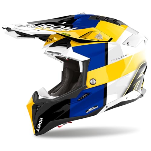 AIROH Aviator 3 Monarch Blue/Yellow Gloss XS