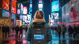 Technoline Mochila LED, mochila para ordenador portátil, mochila publicitaria, personalización, fuente, animación, imágenes, transferencia de datos a través de Bluethooth, control a través de la