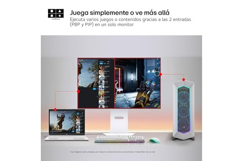 LG 32GS95UV-W - Monitor Ultragear OLED Gaming, 31.5'', 4K UHD, 240 Hz, 0,03ms, G-Sync Compatible y FreeSync Premium Pro, HDR10, DCI-P3 98,5%, Blanco