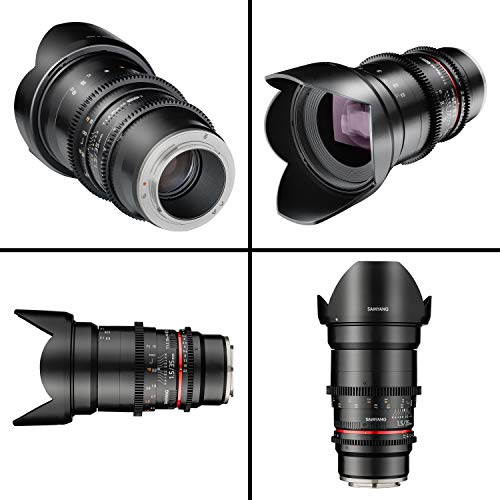 Samyang F1312906101 - Objetivo para vídeo VDSLR para Sony E (Distancia Focal Fija 35mm, Apertura T1.5-22 AS UMC II, diámetro Filtro: 77mm), Negro