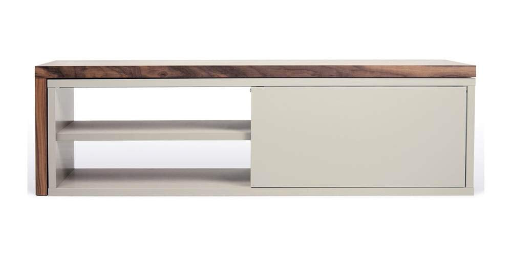 TemaHome Move funda para soporte de TV, madera, madera de nogal, gris, 110 x 35 x 25 cm)