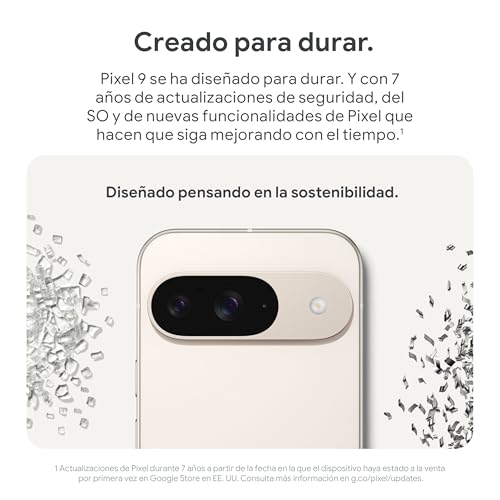 Google Pixel 9 con Cargador USB-C de 45 W - Smartphone Android Desbloqueado con Gemini, cámara Avanzada, batería con una autonomía de 24 Horas y Pantalla Actua de 6,3" - Obsidiana, 128GB