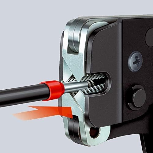 Knipex Alicate autoajustable para crimpar punteras huecas de acceso frontal bruñido, con fundas multicomponentes 190 mm 97 53 09