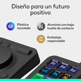 Logitech MX Creative Console, keypad programable con 9 teclas LCD personalizables y dial de control para diseño gráfico, edición de vídeo, fotografía, uso con Adobe, Zoom, Spotify - Grafito
