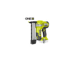 Ryobi - Grapadora de Acabado18G de Aire Comprimido 18V ONE+ - Grapas Dorso 5,5-6,1mm, L. 10-38mm - con 500 Grapas, 2 Puntas Protectoras, Gancho para Cinturón (sin Batería ni Cargador) - R18GS18-0