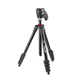 JOBY Compact Action Tripod, Trípode de Cámara con Rótula, Montura Universal de Liberación Rápida ¼-20 pulg. y Bolsa, para CSC, DSLR, Sin Espejo, Teléfono Móvil, Negro para Fotografía, Vídeo, Vlogging