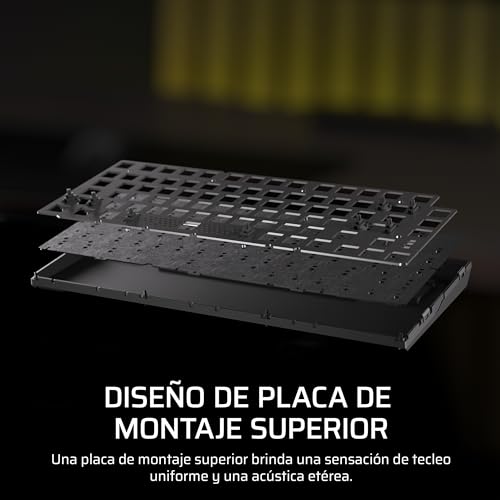 Corsair K65 Plus Wireless 75% RGB Teclado Mecánico para Juegos Intercambiable en Caliente – Interruptores Táctiles MLX Fusion Prelubricados – PBT Keycaps – QWERTY ES – Negro